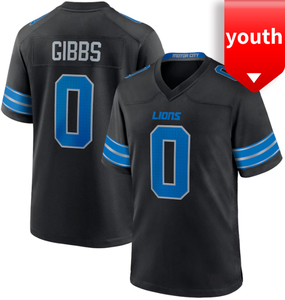 2025 nouveaux designs chemise de Football américain pour jeunes 0 # Gibbs broderie de haute qualité maillot de Football américain respirant séchage rapide - Product Image 2