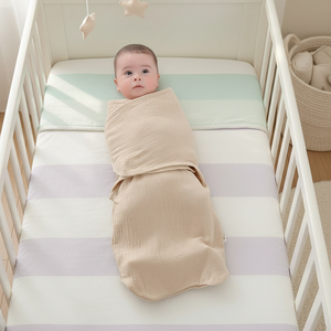 100% Cotton Muslin Newborn Wrap Easy Adjustable for Velcro Sleep Sack 0-3 Months Infant Swaddle <strong>Blanket</strong> Kids' Bedding - Product Image 1