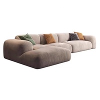 Juego de Sofás de Terciopelo de Lujo Minimalista Italiano Zayshine, Sofá Modular de 3 Plazas para Sala de Estar, Villa, Apartamento, Hotel, Lavable, de Diseño