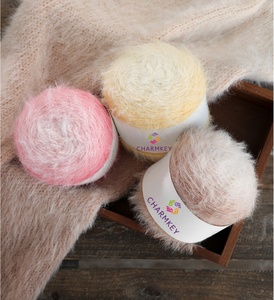 Charmkey fantaisie <span class=keywords><strong>dégradé</strong></span> couleur <span class=keywords><strong>velours</strong></span> plume transition naturelle <span class=keywords><strong>laine</strong></span> mélangé cils fil pour Crochet - Product Image 1