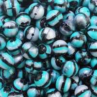 Vente en gros Nouveau design 15mm de perles jeans bleu brillant scintillantes, perles en silicone pour le bricolage Perles rondes pour la fabrication de stylo et de bijoux