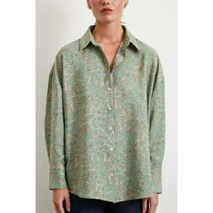 Chemise Javanez à imprimé léopard pour femme, popeline décontractée, boutonnée, fuchsia - Product Image 2