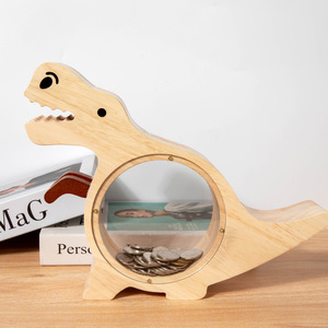 Hucha de madera premium con forma de dinosaurio, adorable caja transparente para ahorrar dinero para niños, adorno decorativo para el hogar y <span class=keywords><strong>juguete</strong></span> - Product Image 5