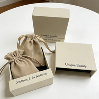 Boîte à bijoux personnalisable ZXF avec pochette en velours, logo de marque propre, sélection de taille et de couleur pour bagues et boucles d'oreilles