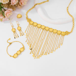 YIYI Islâmico do Oriente Médio Popular Estilo Quatro Peças Banhado A Ouro Conjunto de Jóias Moda Exquisite Wedding & Party Gift das Mulheres - Product Image 4