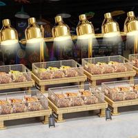 Présentoir Commercial pour Buffet d'Hôtel, en Acier Inoxydable Argenté/Marron, pour Aliments Frits, Panier à Fruits et Pains, Plateau de Présentation Ouvert pour Ustensiles