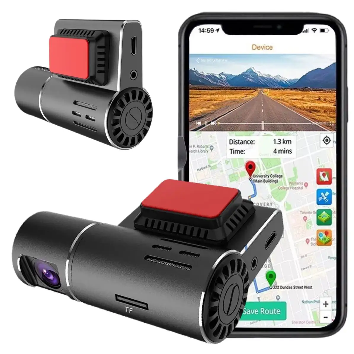 AI voice control 2.5K 1600P dashcam for Cars 360 Degree Rotation Car Camera Recorder with Night Vision Smart wifi car dash cam