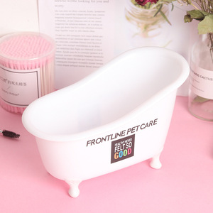 Mini Bathtub Cosmetic Storage Box Rectangular PP Creative Soap Dish With Custom Logo Desktop Organizer Burgundy Color - Product Image 4