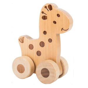 Trenino Giocattolo in Legno Naturale con <span class=keywords><strong>Animali</strong></span> Leone Elefante Coccodrillo Giraffa, Macchinina da Tirare, Regalo Educativo per Bambini - Product Image 3