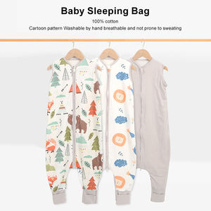 Meilleur coton fermeture éclair été nouveau-né bambin sacs de couchage à pieds 1.5 Tog sans manches unisexe léger bébé sacs de couchage - Product Image 3