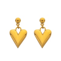 Boucles d'oreilles tendance vintage en acier inoxydable pour femme, motif géométrique, coquille d'ormeau, cœur ajouré en forme de C, plaqué or 18 carats, à clipser