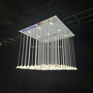 SMOOTH Light Luxury <b>White</b> Petal Flower <b>Hanging</b> Crystal Lamp Custom Square Chandelier Decorative For Wedding Ceiling - Product Image 1