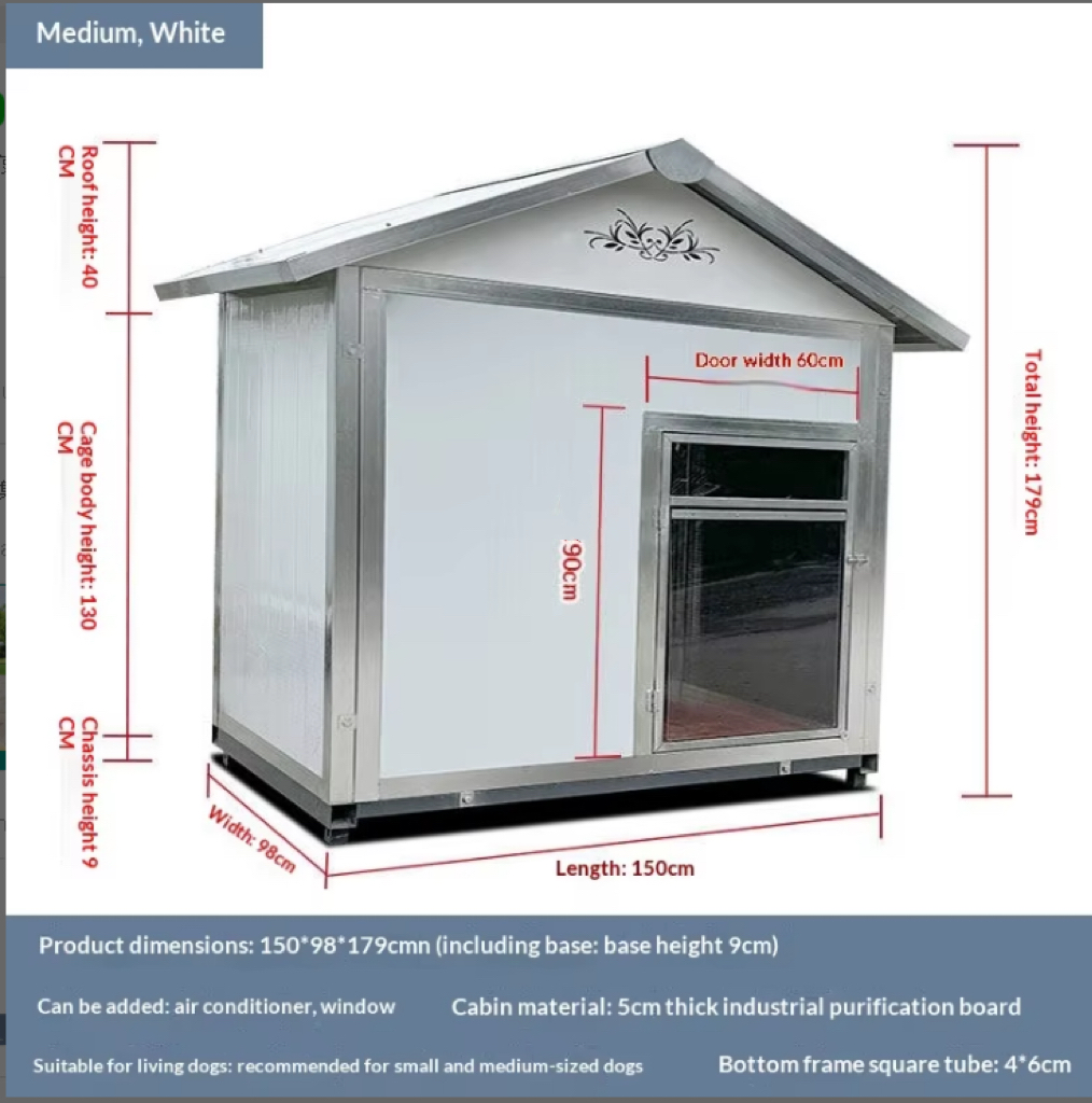 15098 altura total 179cm blanco-perros medianos