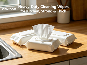 Lingettes humides de cuisine OEM/ODM, lingettes de nettoyage non tissées épaisses et résistantes, dégraissantes, sans alcool, <span class=keywords><strong>pour</strong></span> cuisinière/<span class=keywords><strong>four</strong></span>, 100 pièces - Product Image 3