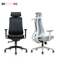 Chaise de bureau ergonomique pivotante à dossier haut en maille avec support lombaire, réglage en hauteur par vérin à gaz, base en nylon et roulettes