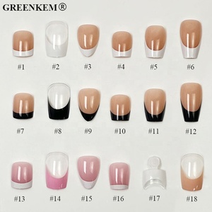 600 <span class=keywords><strong>Uñas</strong></span> Postizas de Gel X en Caja Transparente Rosa, Diseño Cuadrado Almendrado, <span class=keywords><strong>Uñas</strong></span> <span class=keywords><strong>Francesas</strong></span> en Blanco y Negro - Product Image 5