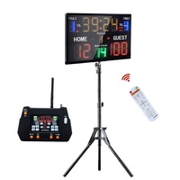 Tableau de score numérique de basketball Ganxin avec contrôleur sans fil et trépied, dispositif de notation électronique clair et visible pour multisports