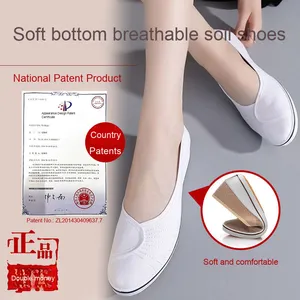 <span class=keywords><strong>Scarpe</strong></span> da infermiera bianche leggere <span class=keywords><strong>con</strong></span> lacci e chiusura a calzino, nuovo stile 2026, traspiranti, <span class=keywords><strong>con</strong></span> suola morbida a <span class=keywords><strong>zeppa</strong></span>, design piatto estivo, all'ingrosso - Product Image 3