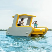 Plateforme flottante gonflable commerciale pour yacht avec auvent, salon aquatique et maison flottante de relaxation pour fêtes en mer et piscine