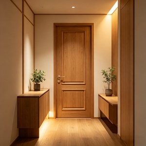 Puerta Interior de Madera Sólida de Diseño Moderno y Alta Calidad, Insonorizada e Impermeable, Prefabricada para Dormitorios y Apartamentos - Product Image 3