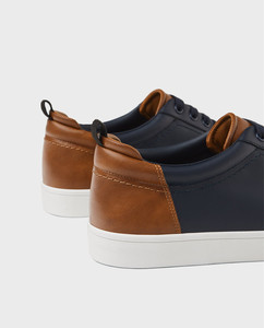 Chaussures de sport décontractées en cuir respirant noir avec logo personnalisé, Zapatillas, Sneakers pour hommes - Product Image 5