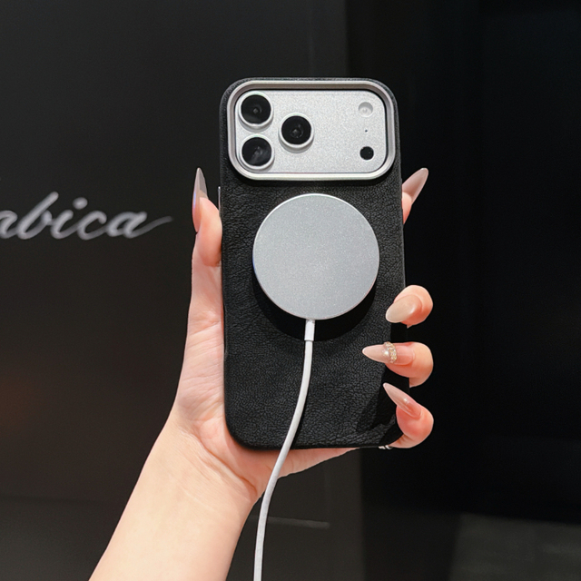 Genuine Leather Magnetic Phone Case for iPhone 17 Pro Max 16 Pro 15 Pro Luxury Premium Business Phone Case