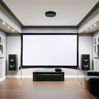 Écran de projection pliable rapide TELON MGF-OSF 120-250 pouces noir avec flight case, support portable pour home cinéma, projection avant/arrière