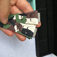 Dernier modèle de bracelet de montre en caoutchouc de luxe haut de gamme, style sport et mode, motif camouflage aileron de requin 11-03, personnalisable