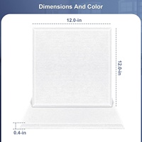 Traitement acoustique pour la maison et les bureaux, panneaux acoustiques insonorisants en polyester haute densité à bords biseautés, noir et blanc, 12 x 12 pouces
