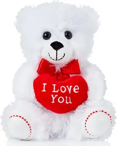 Изготовленные на заказ милые пушистые плюшевые медвежьи куклы мягкие игрушки на заказ плюшевые мишки дизайн для Дня Святого Валентина