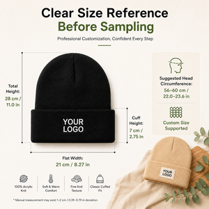 SHINY Kids Bonnet d'<span class=keywords><strong>hiver</strong></span> en acrylique côtelé à revers, avec logo personnalisé et marque privée, pour la promotion de la marque et les tenues familiales - Product Image 5
