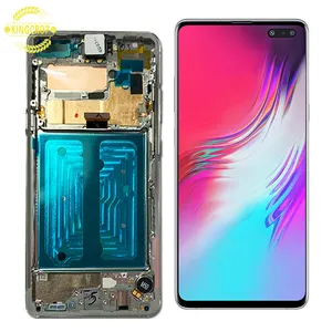 Super Amoled For Samsung Galaxy S10 5G Mobile Phone LCD For Galaxy S10 5G Screen For Samsung S10 5G SM-G977 Display With Frame