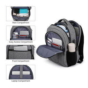 Zaino per Laptop con <span class=keywords><strong>Porta</strong></span> USB Esterna per Ricarica, Multi-Scomparto, Zaino da Viaggio per Affari - Product Image 2
