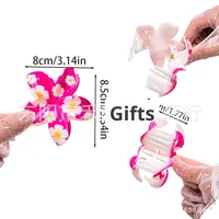 Pince à cheveux frangipanier imprimée UV en plastique de conception de niche transfrontalière accessoire de cheveux en épingle à cheveux florale mignonne fraîche pour enfants en gros