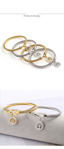 Bijoux <span class=keywords><strong>de</strong></span> mode personnalisés en gros pendentif <span class=keywords><strong>arbre</strong></span> <span class=keywords><strong>de</strong></span> <span class=keywords><strong>vie</strong></span> avec diamant câble fil crochet torsadé bracelets <span class=keywords><strong>de</strong></span> créateur pour femmes - Product Image 6