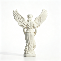 Statue d'ange en résine, sculpture féminine ailée en fibre de verre, couleur personnalisée, design personnalisé, aménagement paysager extérieur, jardin, cour