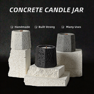 Vente en gros de pots à bougies en béton fait main, grands pots vides pour bougies, décoration de Noël pour la maison - Product Image 2