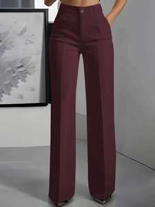 <span class=keywords><strong>Pantaloni</strong></span> da <span class=keywords><strong>Donna</strong></span> a Vita Alta e Gamba Dritta, Tessuto Morbido e Fluido, <span class=keywords><strong>Pantaloni</strong></span> Eleganti Minimalisti per l'Ufficio - Product Image 6