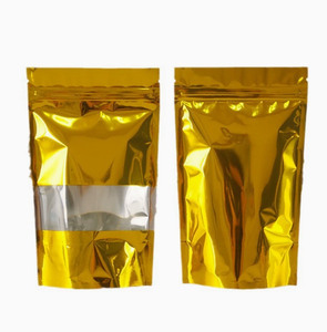 Stocks Gold Stand up Pouch for Food for Potato Chips <b>Pet</b> Food Sugar Stand Pouch with Window - Product Image 3