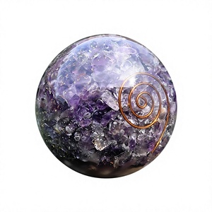 Esfera de Amatista Natural, Bola de Orgón, Cristal Curativo, Gema Decorativa para el Hogar, Fabricante y Exportador Mayorista de la India - Product Image 3