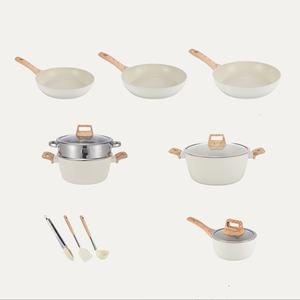 Juego de Batería de Cocina Antiadherente de Aleación de Aluminio <span class=keywords><strong>con</strong></span> Cacerola, Sartén, Cazo para Leche, Cesta de Vapor y Accesorios de Cocina - Product Image 3