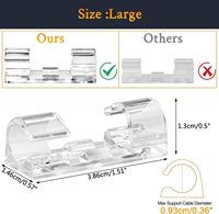 50 Pièces de Clips de Gestion de Câbles Autocollants de Petite Taille Transparentes pour TV PC Ordinateur Portable Câble Ethernet Maison Bureau