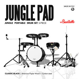 Set de Batería Plana Profesional Beatello Jbk de 5 Piezas, Instrumentos Musicales de Percusión, Batería Acústica Portátil Jungle Para Adultos - Product Image 6