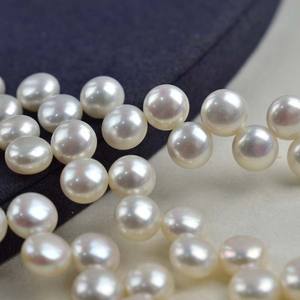 Bracelet de perles d'eau douce naturelles de haute qualité 8-9 mm, forte luminosité, perles de pain à 28 trous, vente en gros, perles semi-finies en vrac - Product Image 2