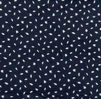 Tissu en crêpe plissé de chiffon Spandex 75D150D à motif pois bleu marine et blanc pour robe, collection été 2024