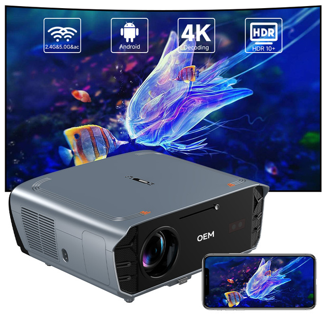 OEM the Best 4K Pro TV Video Multimedia 1080P Projectors Gaming Hub FHD HDR10+ Wireless Smart Portable Projector with Remote