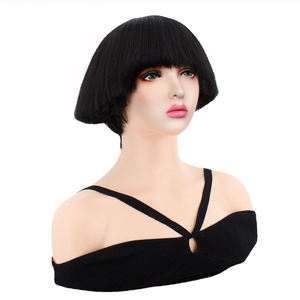 Perruque Bobble Head Lady <span class=keywords><strong>Gaga</strong></span>, coupe de cheveux en bol, perruque en soie haute température, exportation, commerce extérieur - Product Image 6