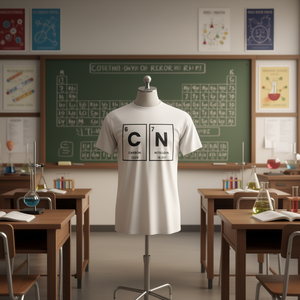 Camiseta Meme Teacher Science con diseño de tabla periódica de los elementos carbono y nitrógeno - Product Image 3