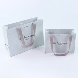 Wholesale Luxury <b>Small</b> <b>Paper</b> <b>Bag</b> with Custom Logo and Ribbon Handle Biodegradable Eco-Friendly Hot Stamping Skin Care Use - Product Image 6