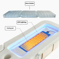 Vente chaude grand lit de massage fixe de moxibustion réglable manuellement gris soins du visage salon de beauté lit de beauté
